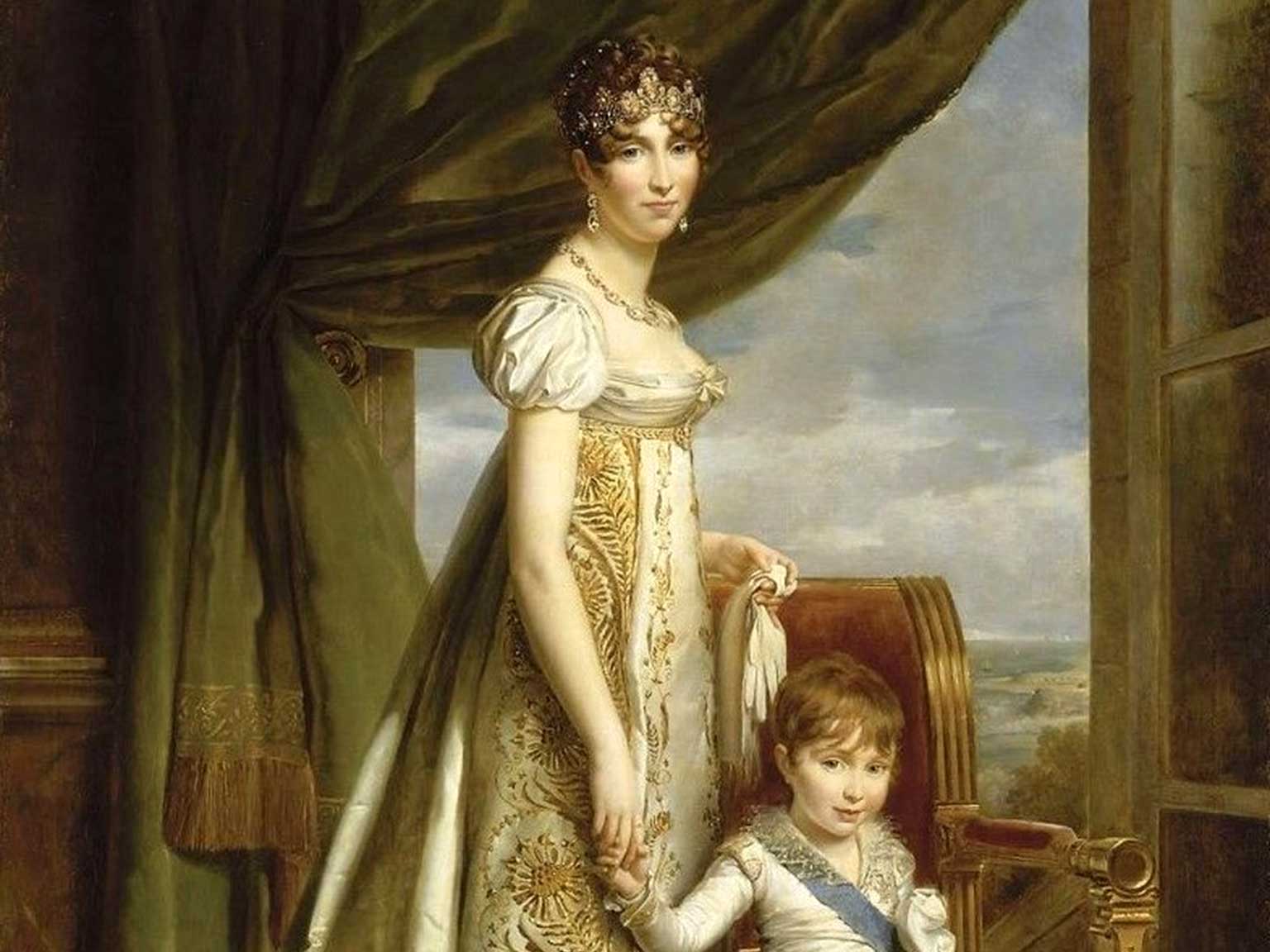 Hortense de Beauharnais met haar zoon Napoléon-Louis in 1807, schilderij van François Gérard