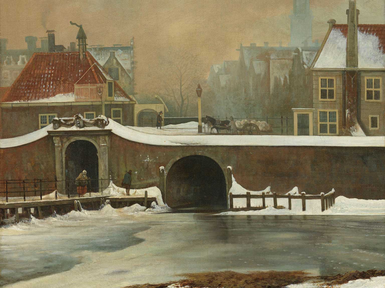 Raampoort, Amsterdam, detail of a painting from 1809 by Wouter Johannes van Troostwijk