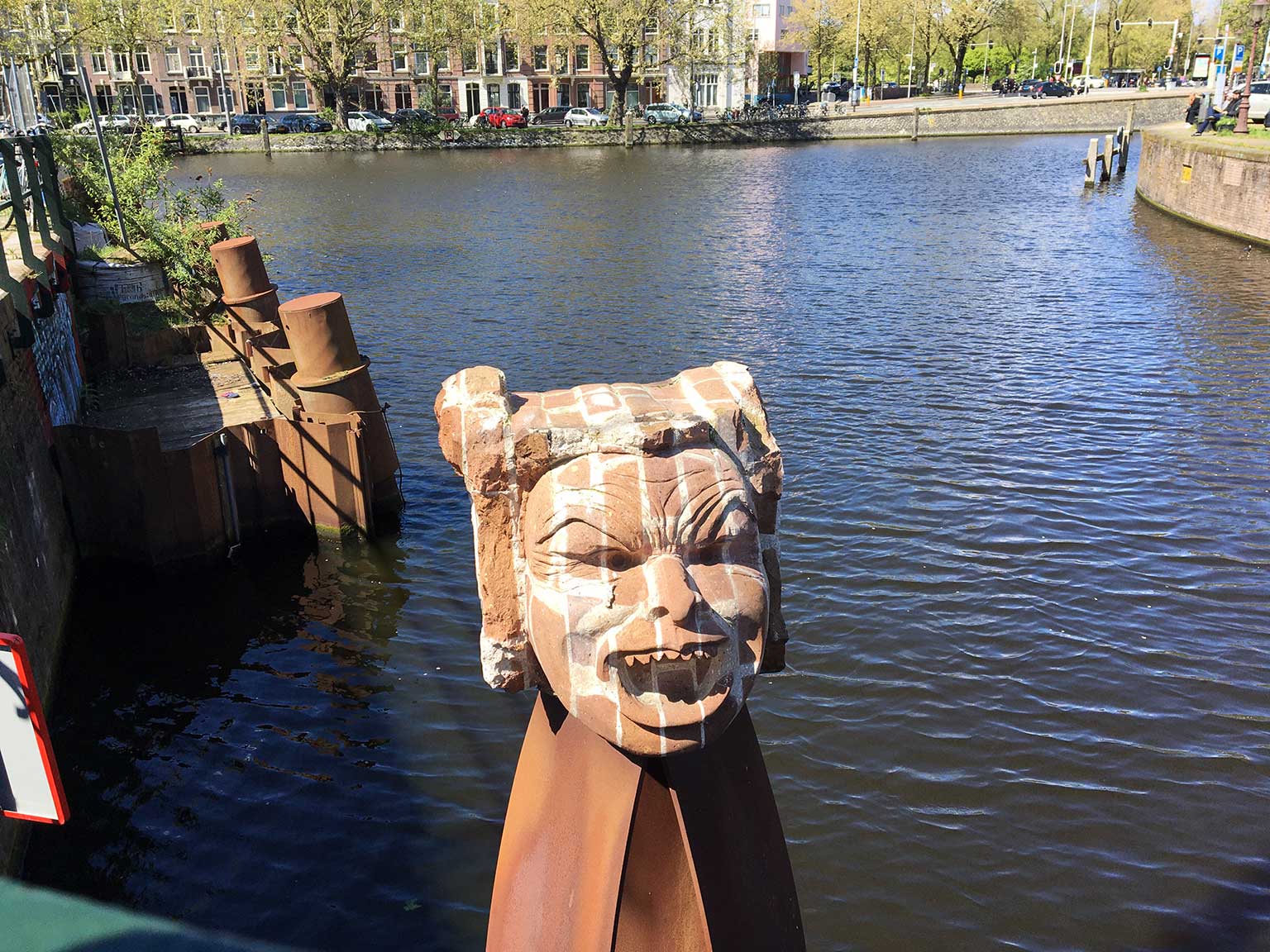 Statue of the Bullebak near bridge 149, Amsterdam