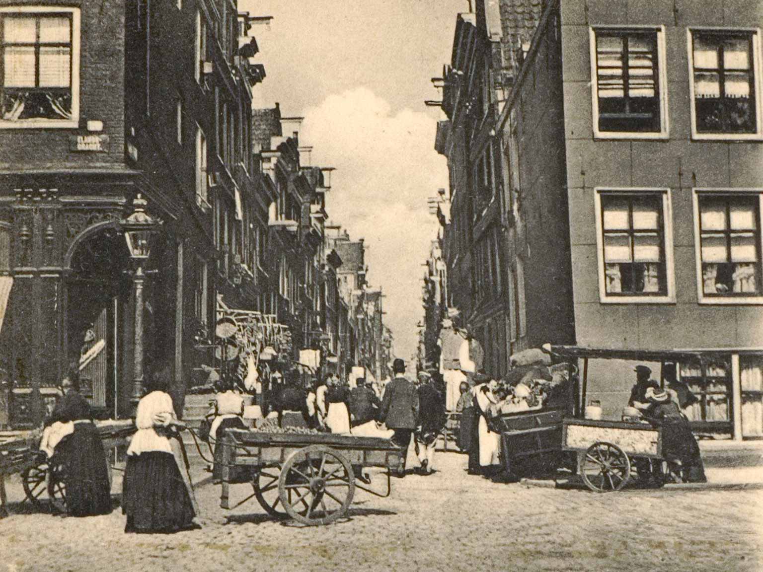 Elandsgracht, Amsterdam, hoek Hazenstraat in 1900