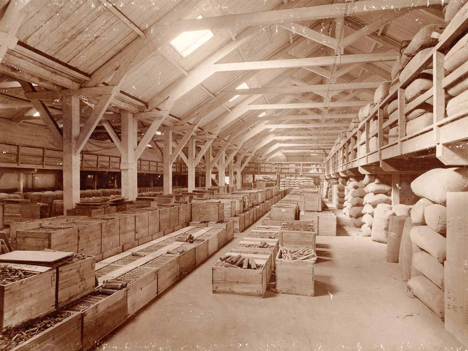 Loft of a warehouse on Entrepotdok, Amsterdam, in 1914