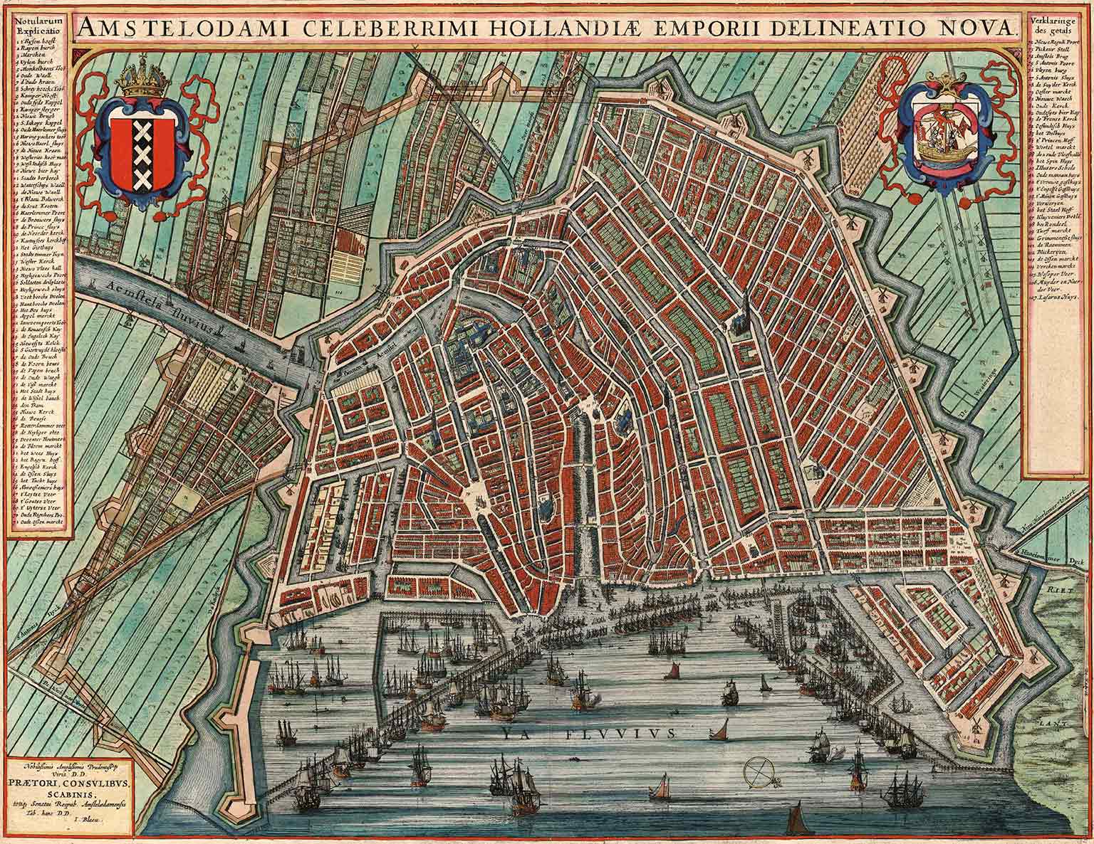 Kaart van Amsterdam uit 1649 van Johannes Blaeu