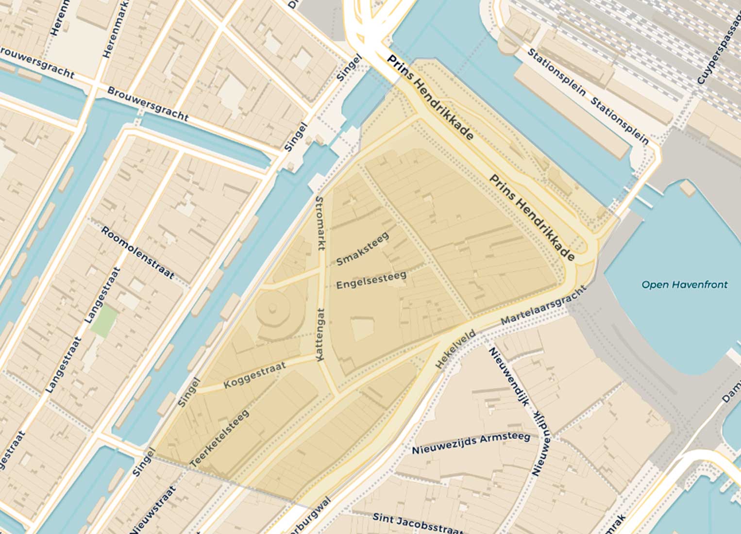 De buurt Hemelrijk in Amsterdam op de huidige kaart