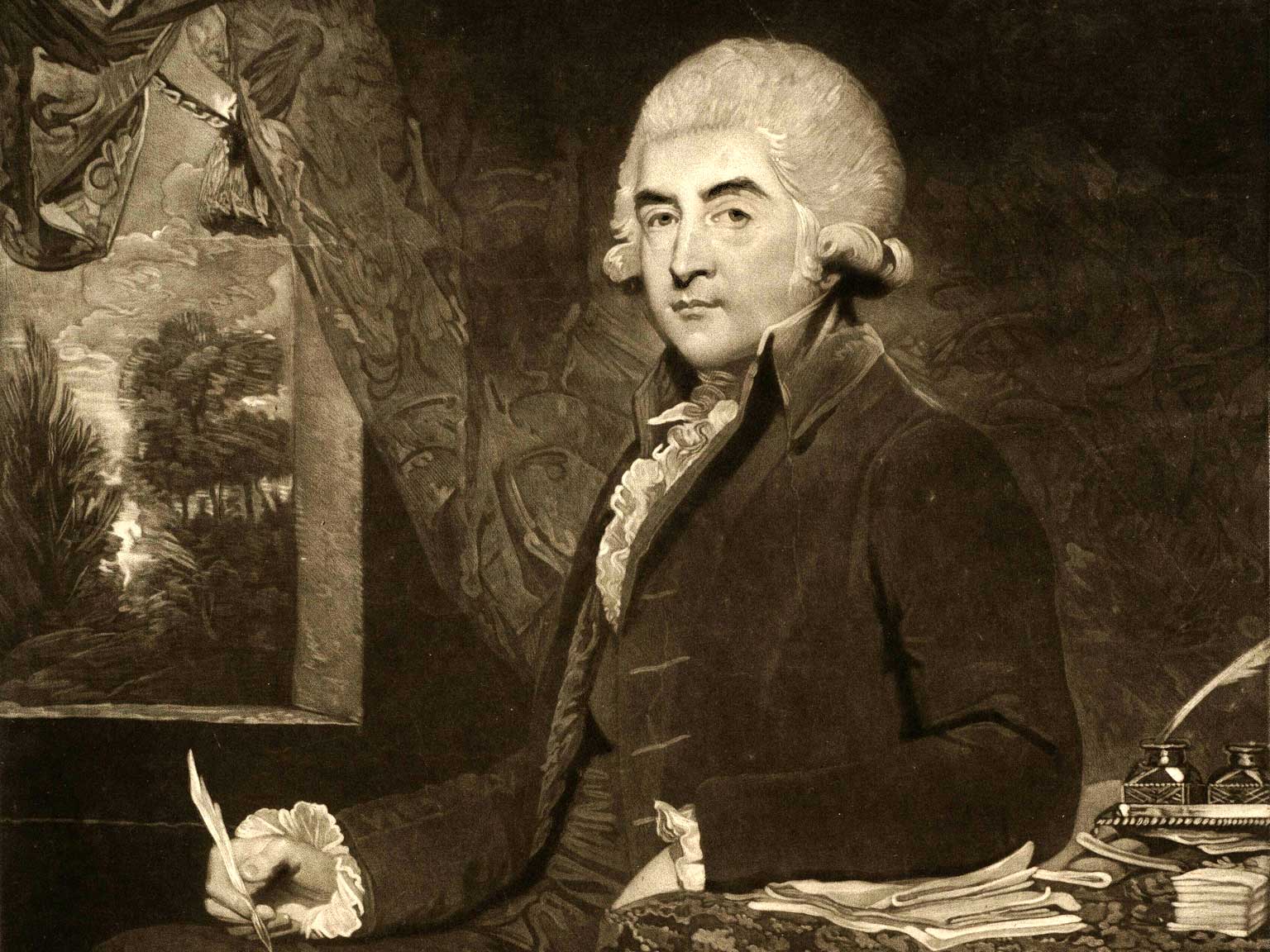 Henry Hope in 1788, mezzotint by Charles Howard Hodges, after a painting by Sir Joshua Reynolds