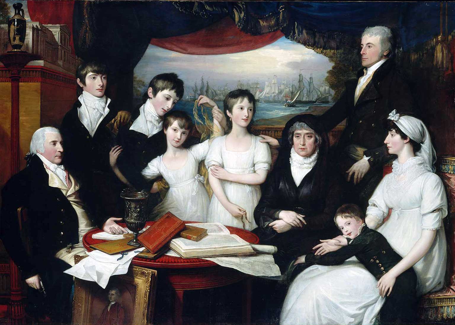 De familie Hope van Sydenham, Kent, schilderij uit 1804 van Benjamin West