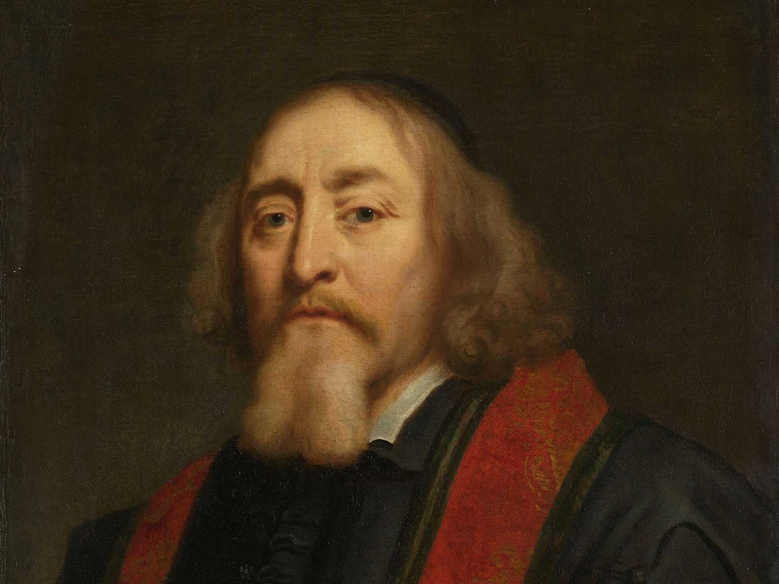 Detail van een schilderij van Jürgen Ovens, portret van Comenius