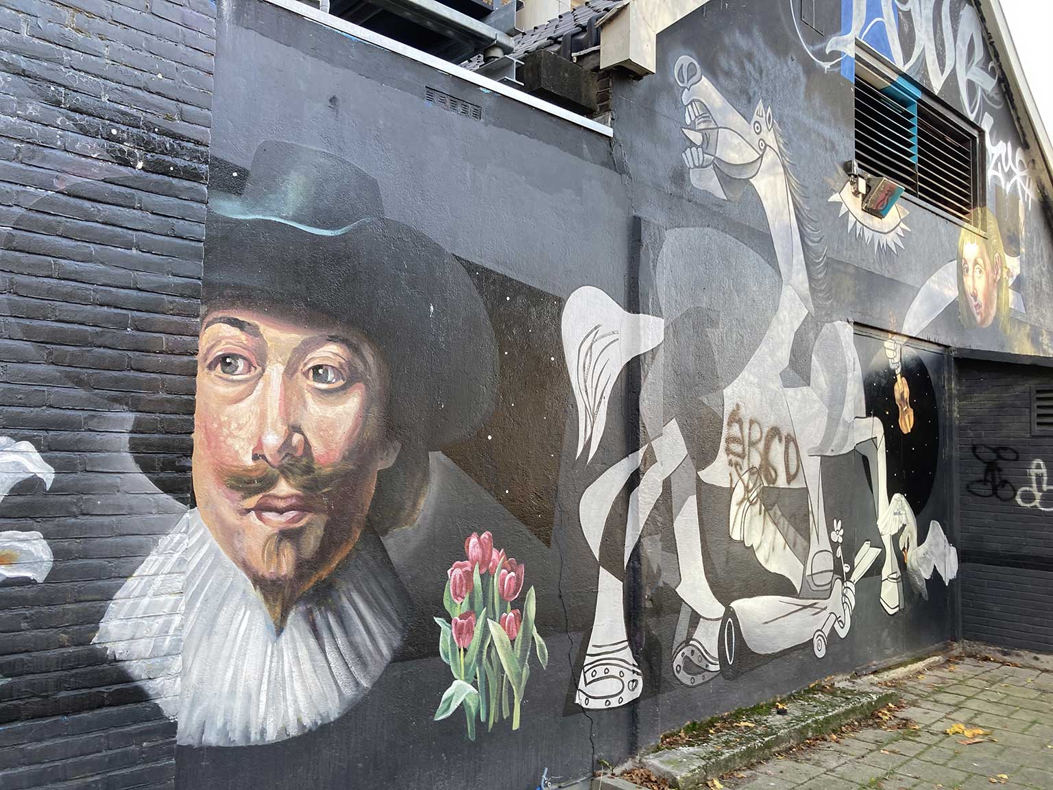 Huygenika mural, Amsterdam, detail Constantijn Huygens