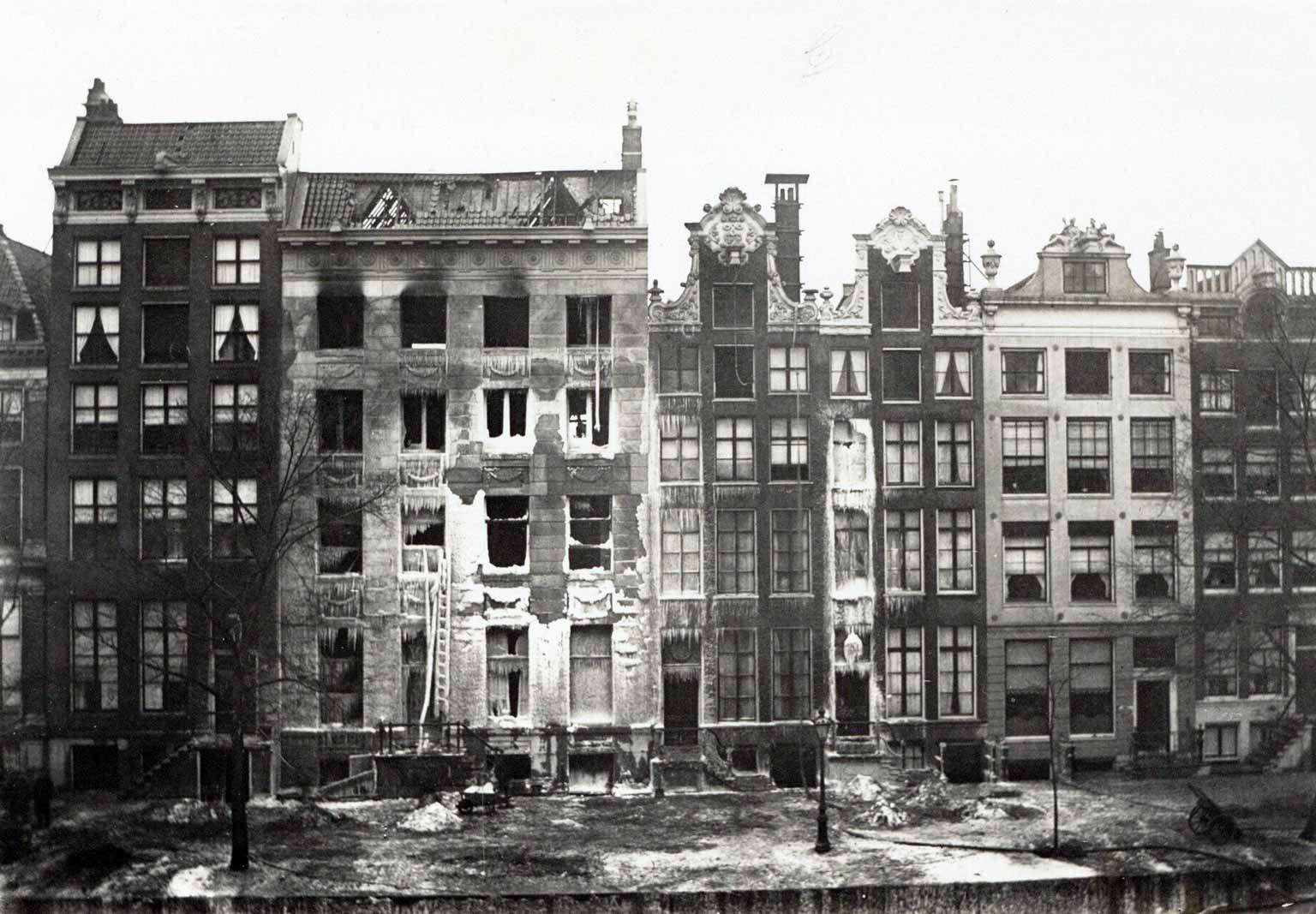Herengracht 382, Amsterdam, door brand verwoest in 1888
