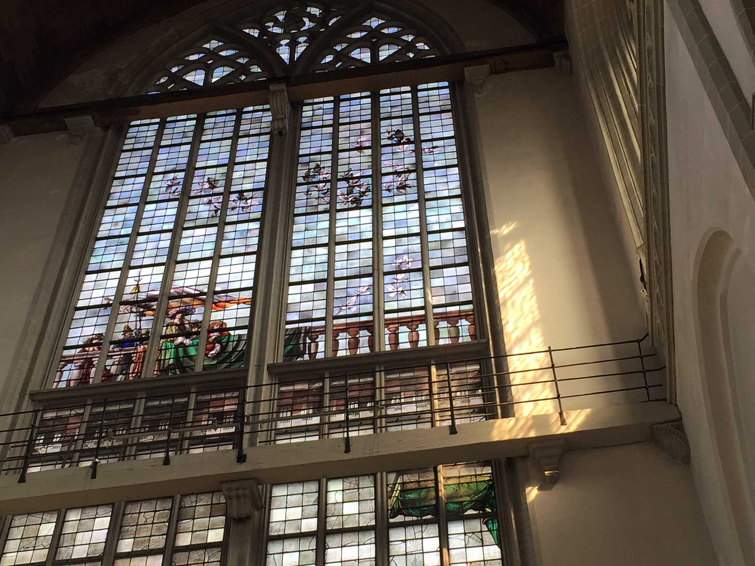 Stained glass window in the Nieuwe Kerk, Amsterdam