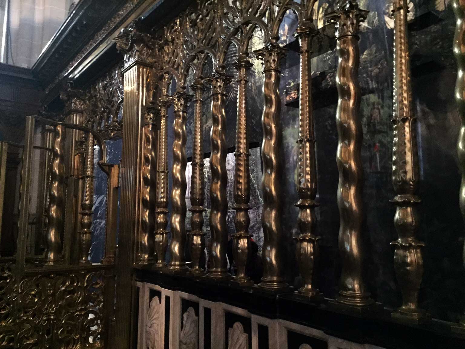 Detail of the brass choir gate in the Nieuwe Kerk, Amsterdam
