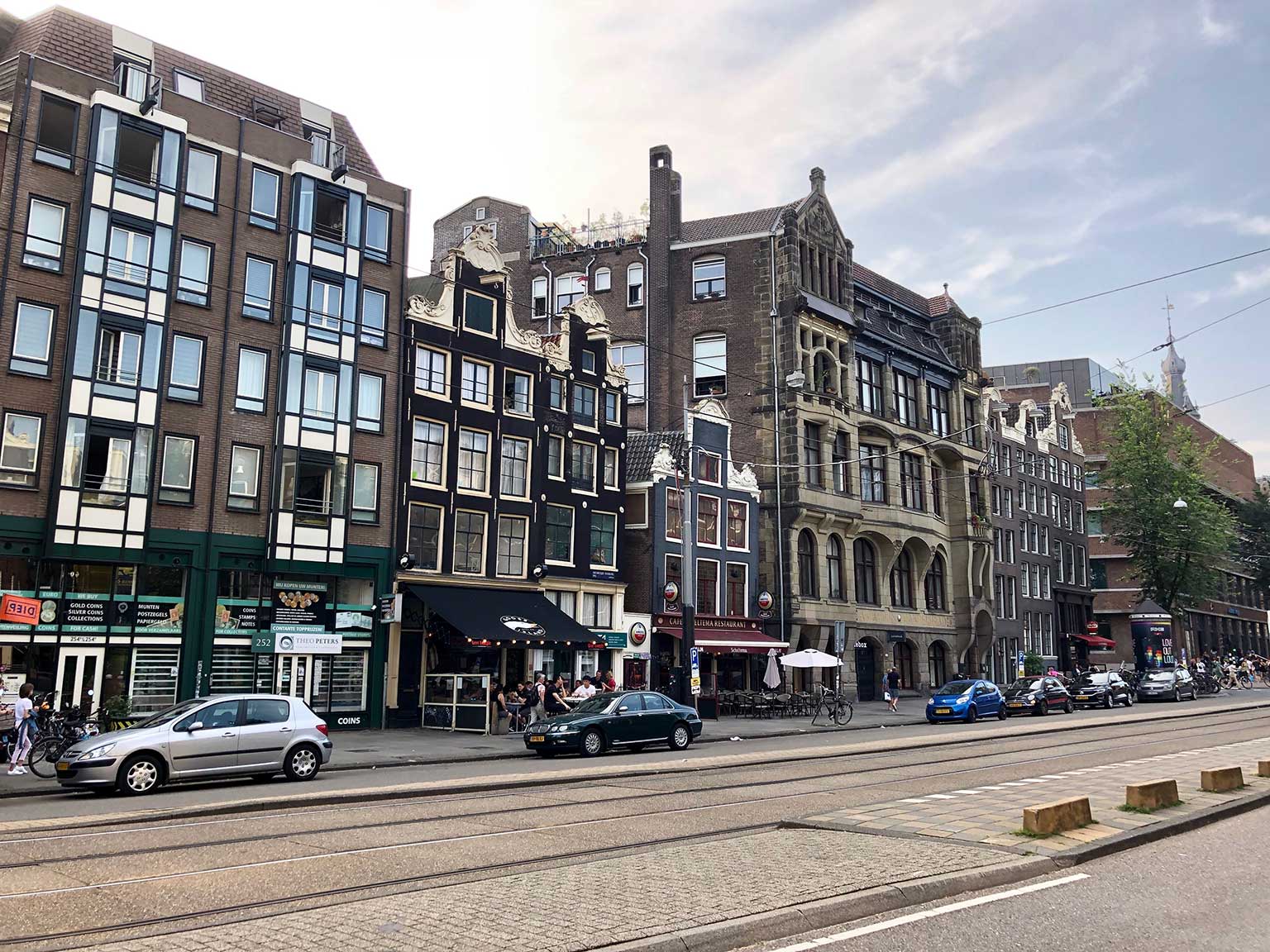 Nieuwezijds Voorburgwal, Amsterdam with Café Scheltema at number 242