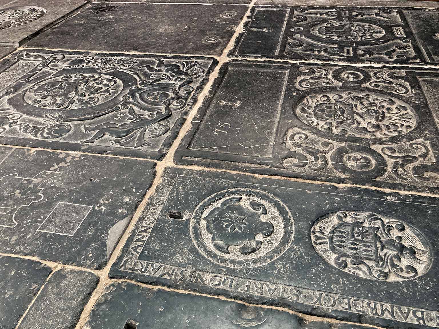 Part of the tombstone floor of the Oude Kerk, Amsterdam