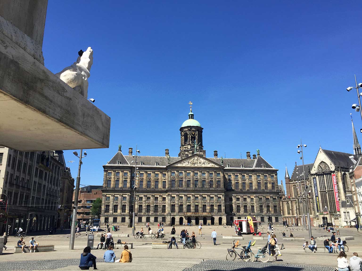 View of the Royal Palace on Dam square, Amsterdam
