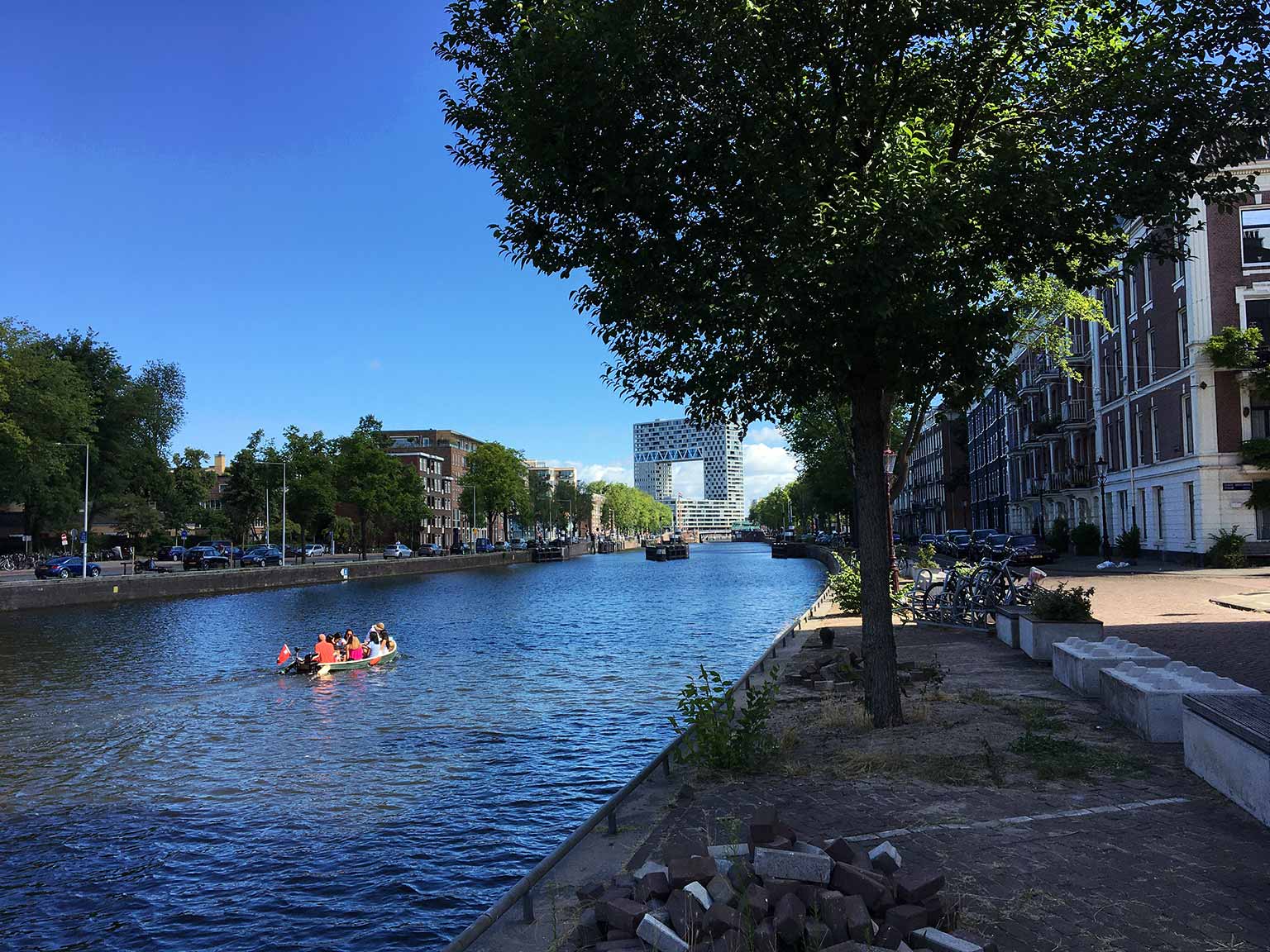 Houtmankade with Westerkanaal, Amsterdam, looking north towards the IJ