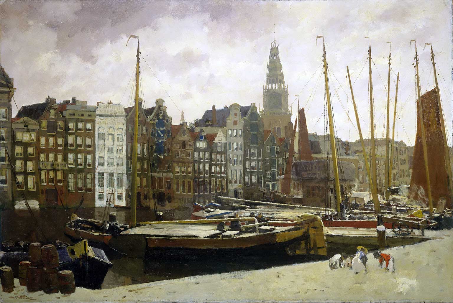 Damrak, Amsterdam, door George Hendrik Breitner, 1903