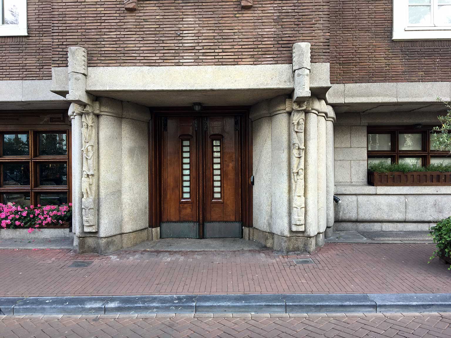 Entrance to the new wing of the old city hall on Oudezijds Voorburgwal, Amsterdam
