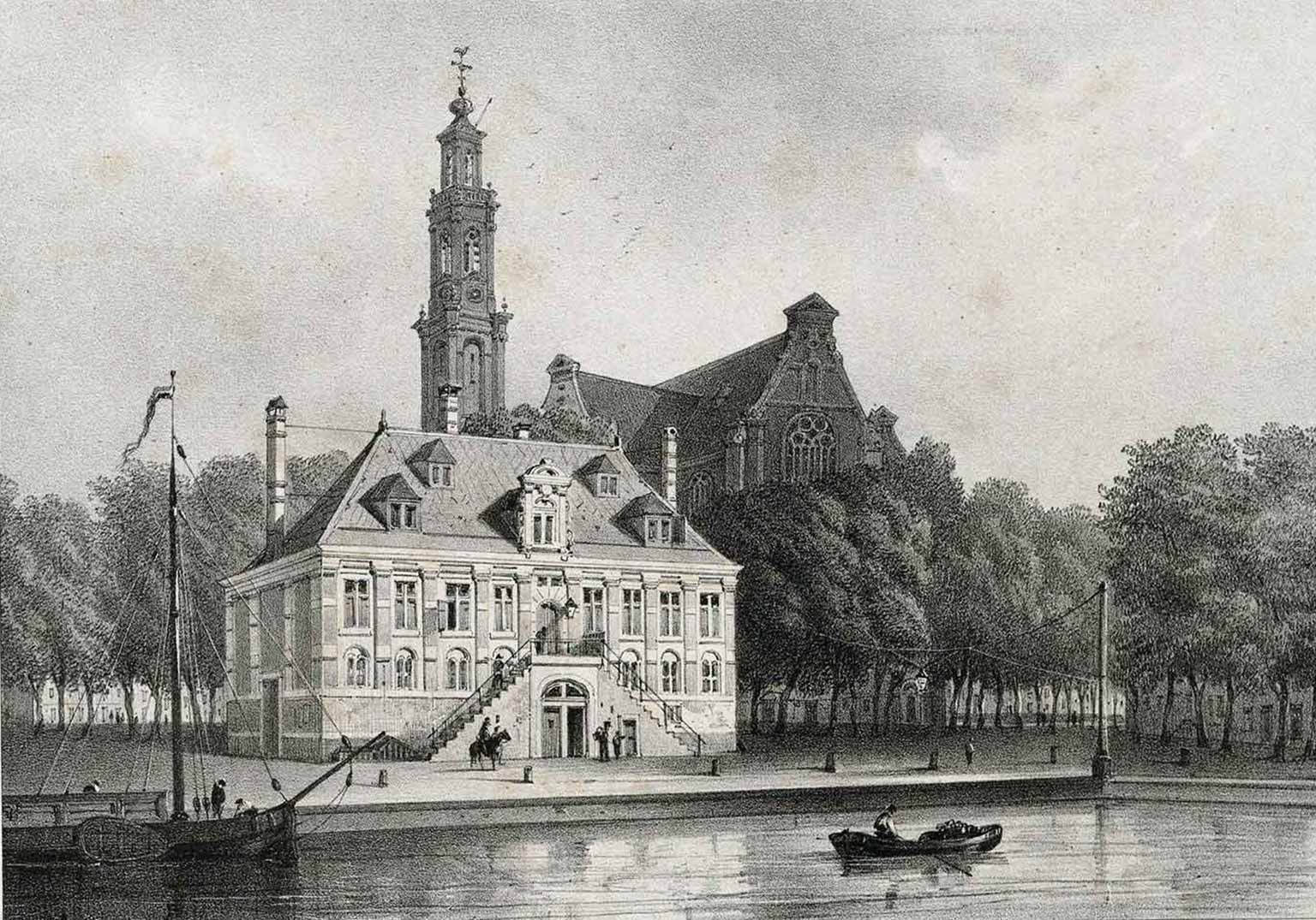 Westerhal op de Westermarkt, Amsterdam, rond 1845