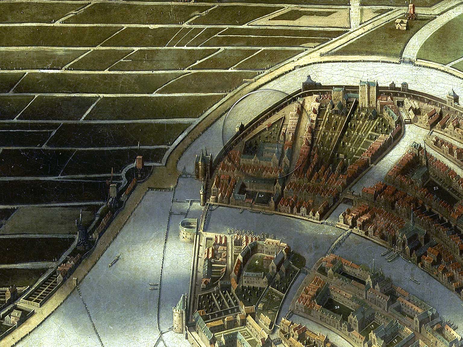 Clarissenklooster, Heiligeweg, Amsterdam, on an oil painting by Jan Micker from 1652