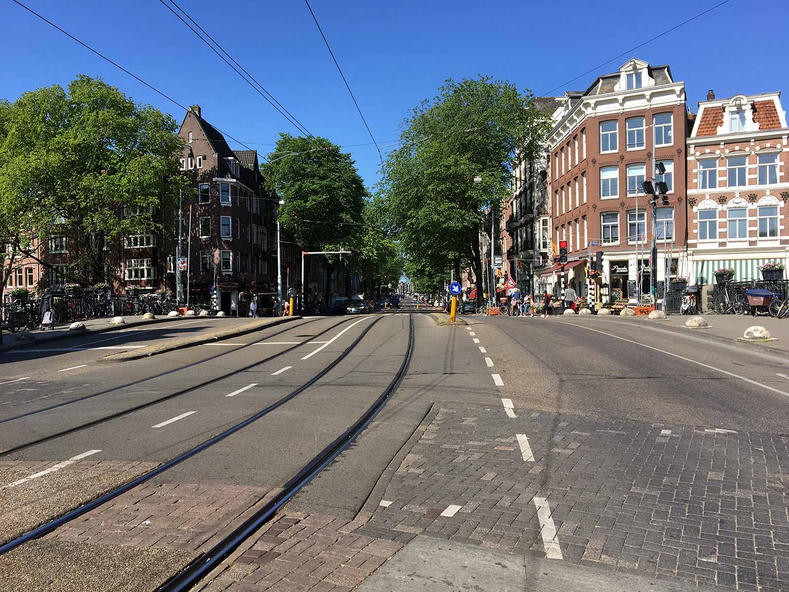 Rozengracht, Amsterdam, viewed from Westermarkt towards Singelgracht