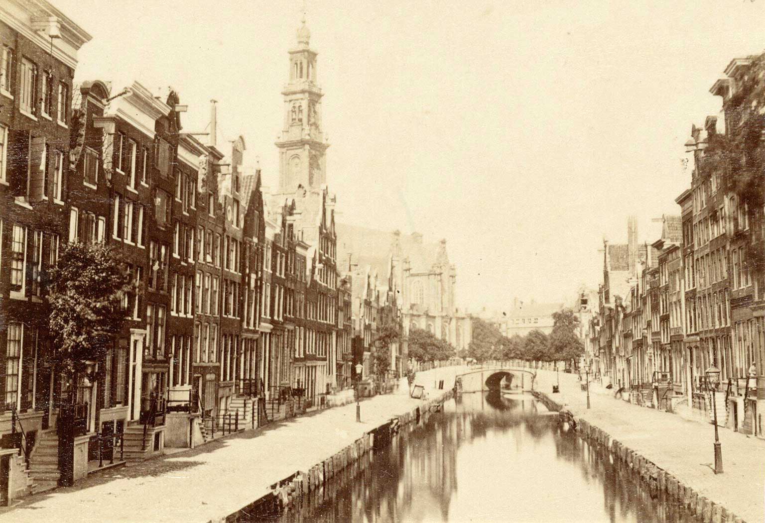 Rozengracht, Amsterdam, still a canal in 1889, seen in the direction of the Westermarkt