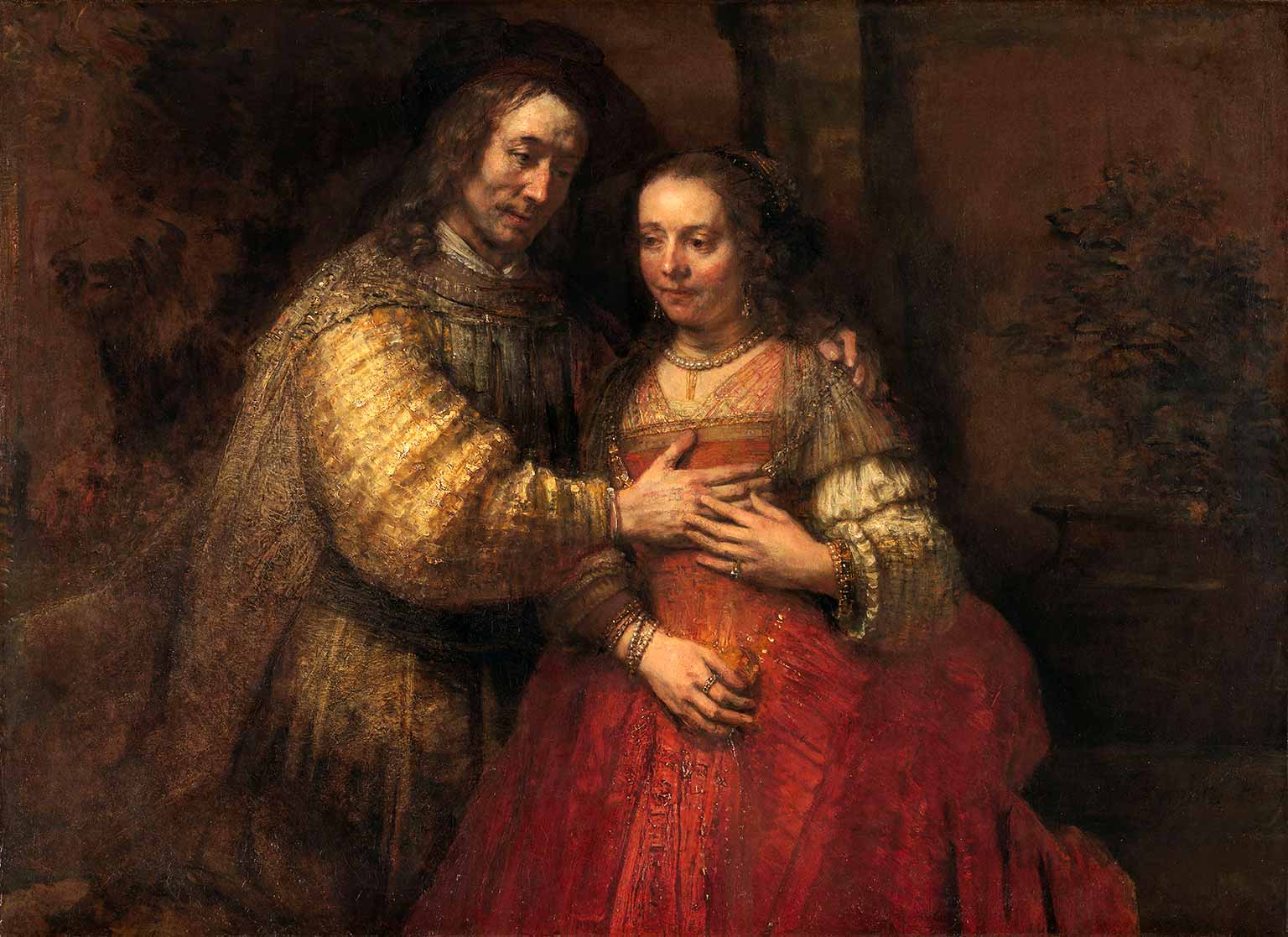 Het Joodse Bruidje, schilderij van Rembrandt van Rijn van rond 1665-1669