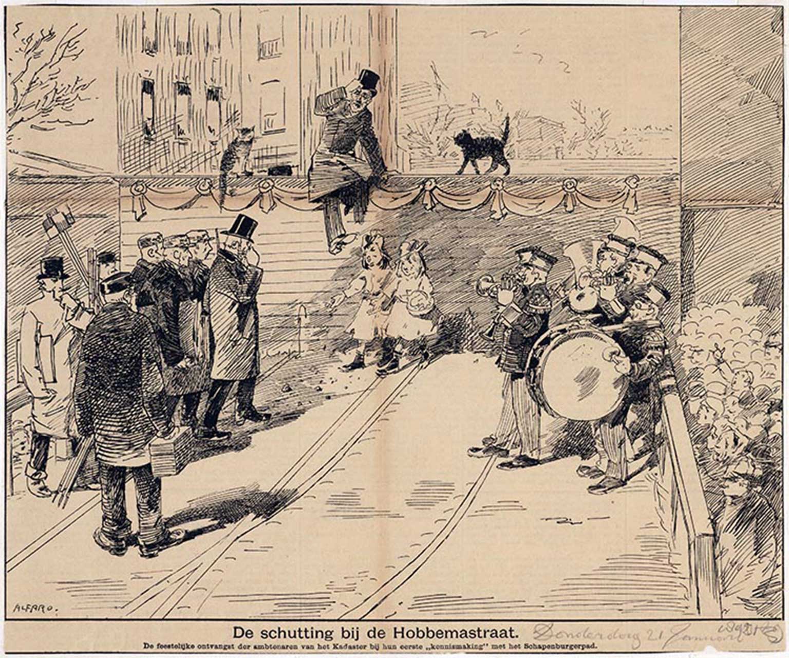 F.H. Wente's schutting over de Hobbemastraat, Amsterdam, 1890
