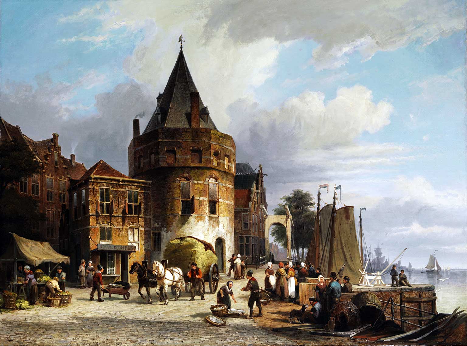 Schreierstoren, Amsterdam, painting by Cornelis Christiaan Dommersen