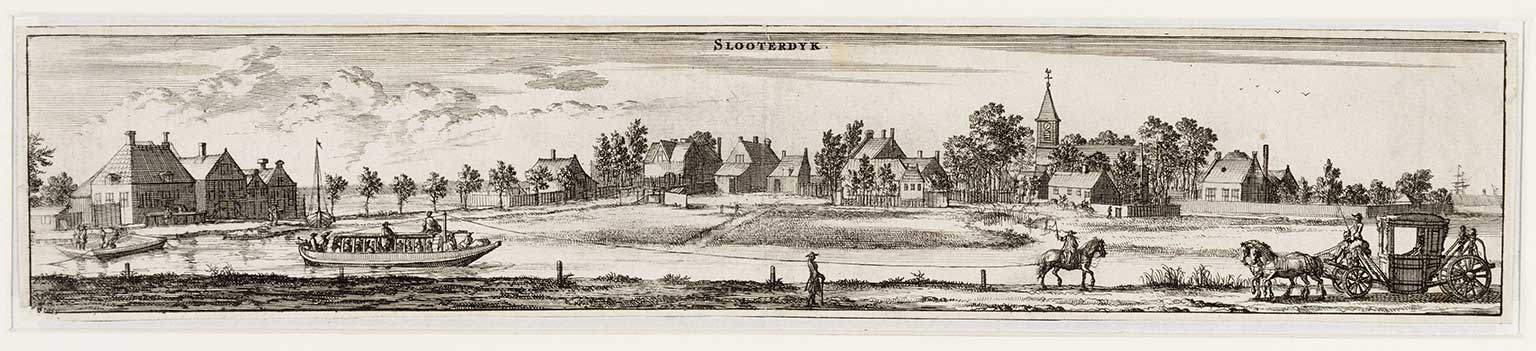Het dorp Sloterdijk bij Amsterdam in 1693