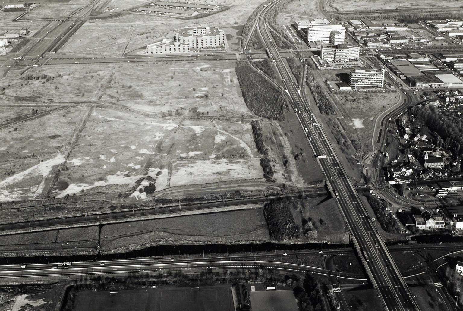 Luchtfoto van de omgeving van Sloterdijk, Amsterdam, in 1975