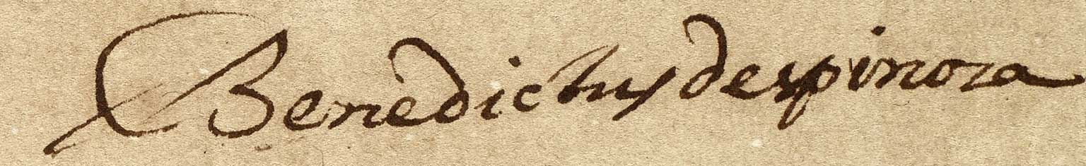 Spinoza's handtekening, na 1665 als Benedictus de Spinoza