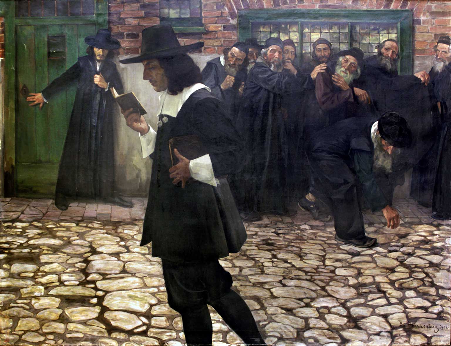Spinoza excommunicated, painting by Samuel Hirszenberg