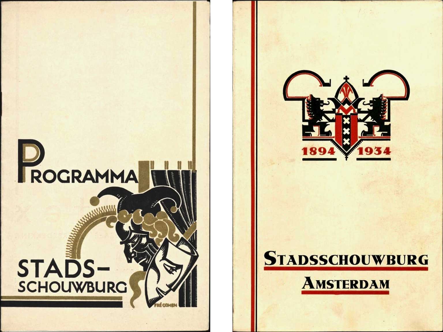 Old program booklets of Stadsschouwburg, Amsterdam