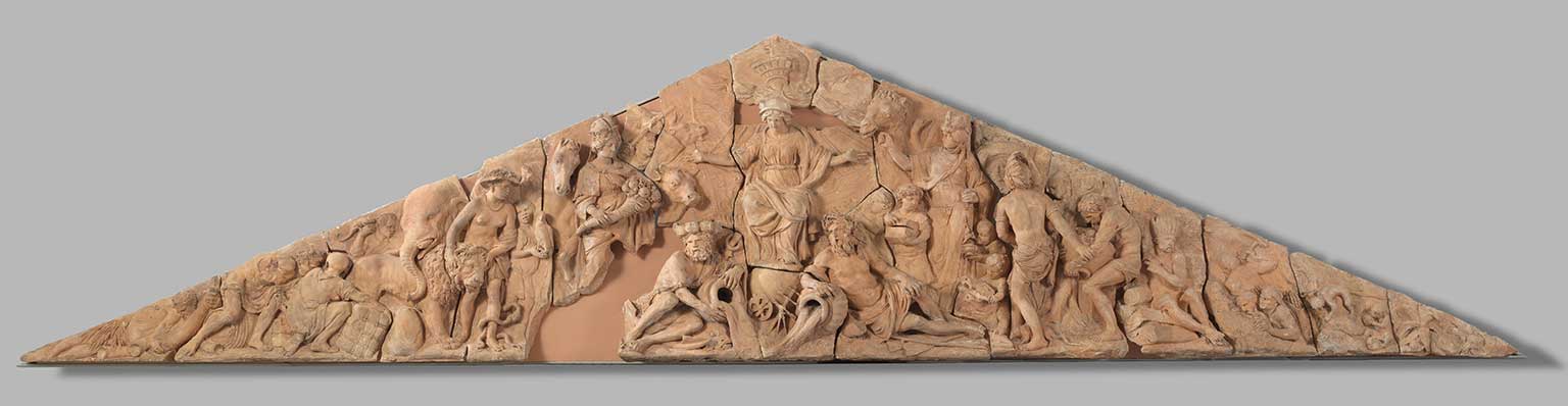Clay model of the tympanum on the back of the Royal Palace, Amsterdam