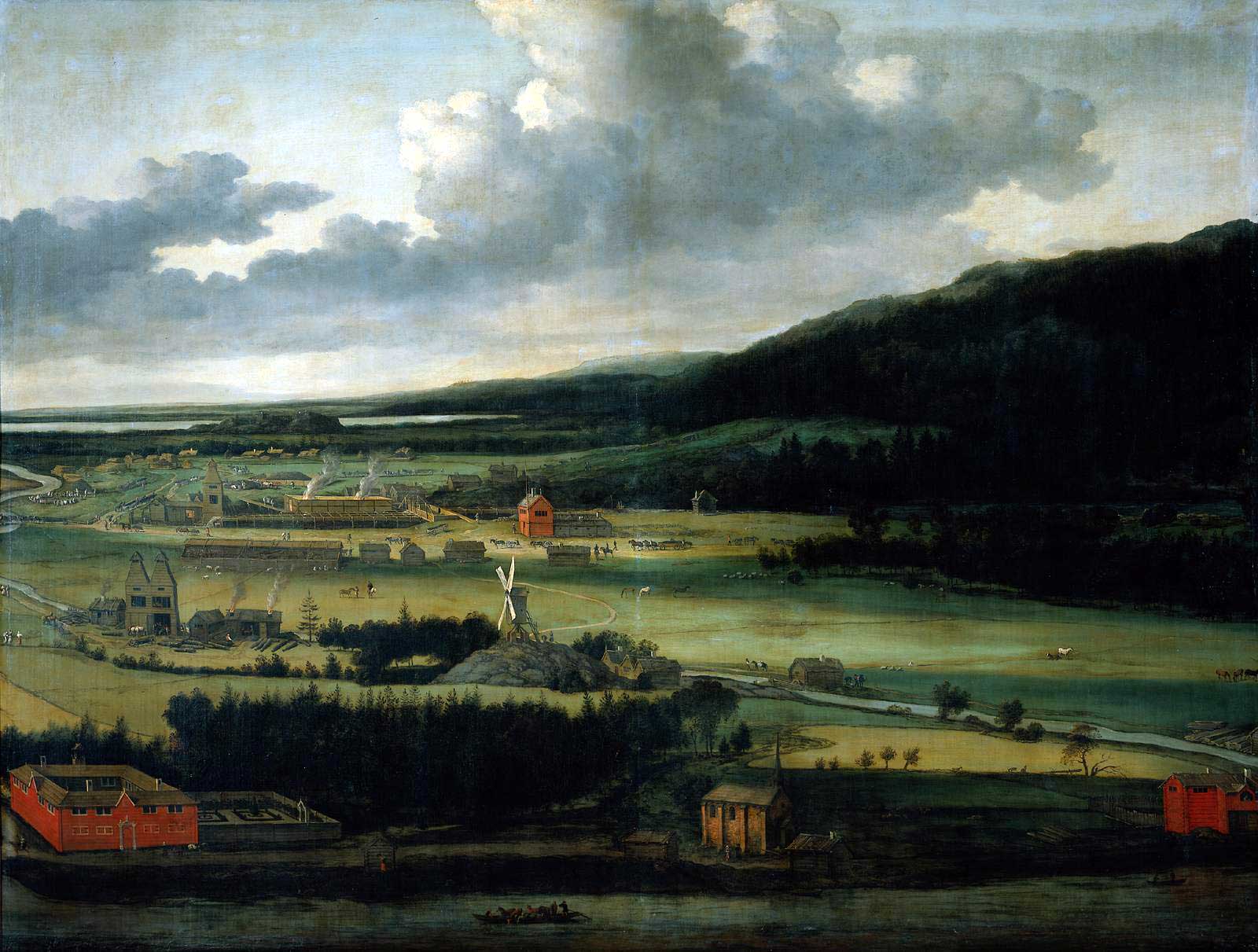 Geschutsgieterij van de familie Trip in Julita Bruk, Zweden, olieverfschilderij van Allart van Everdingen ca. 1650-1675