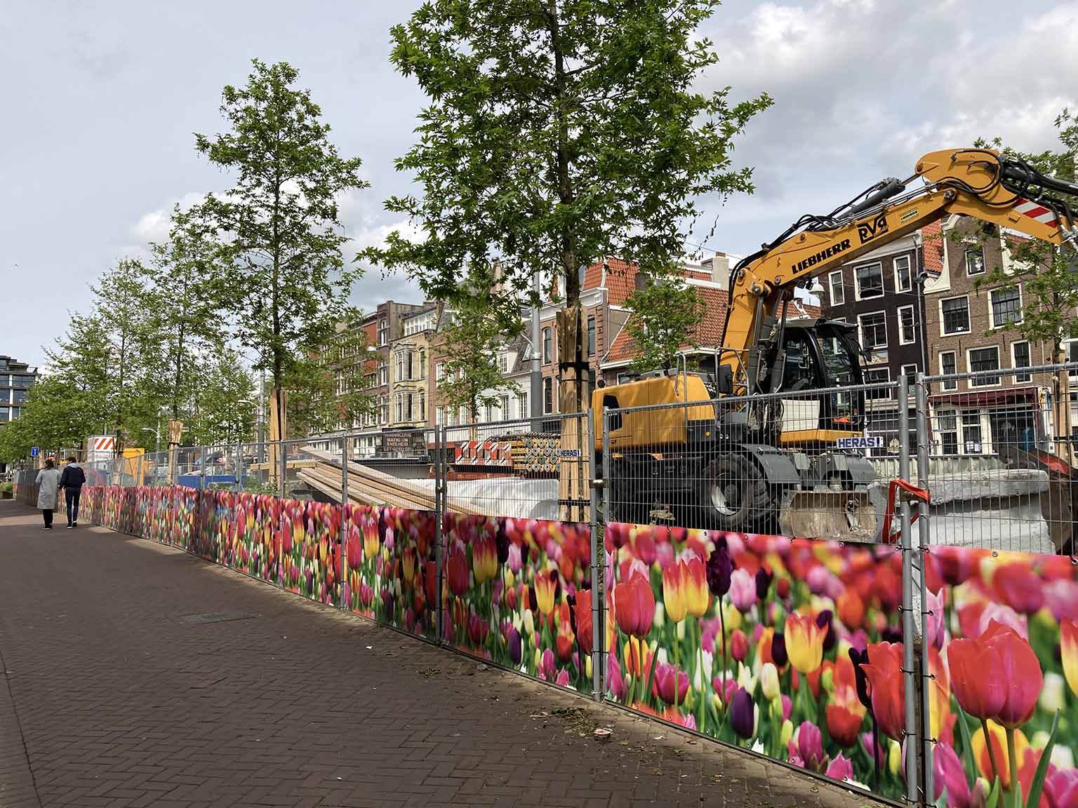 Construction of the underground parking at the Vijzelgracht, Amsterdam