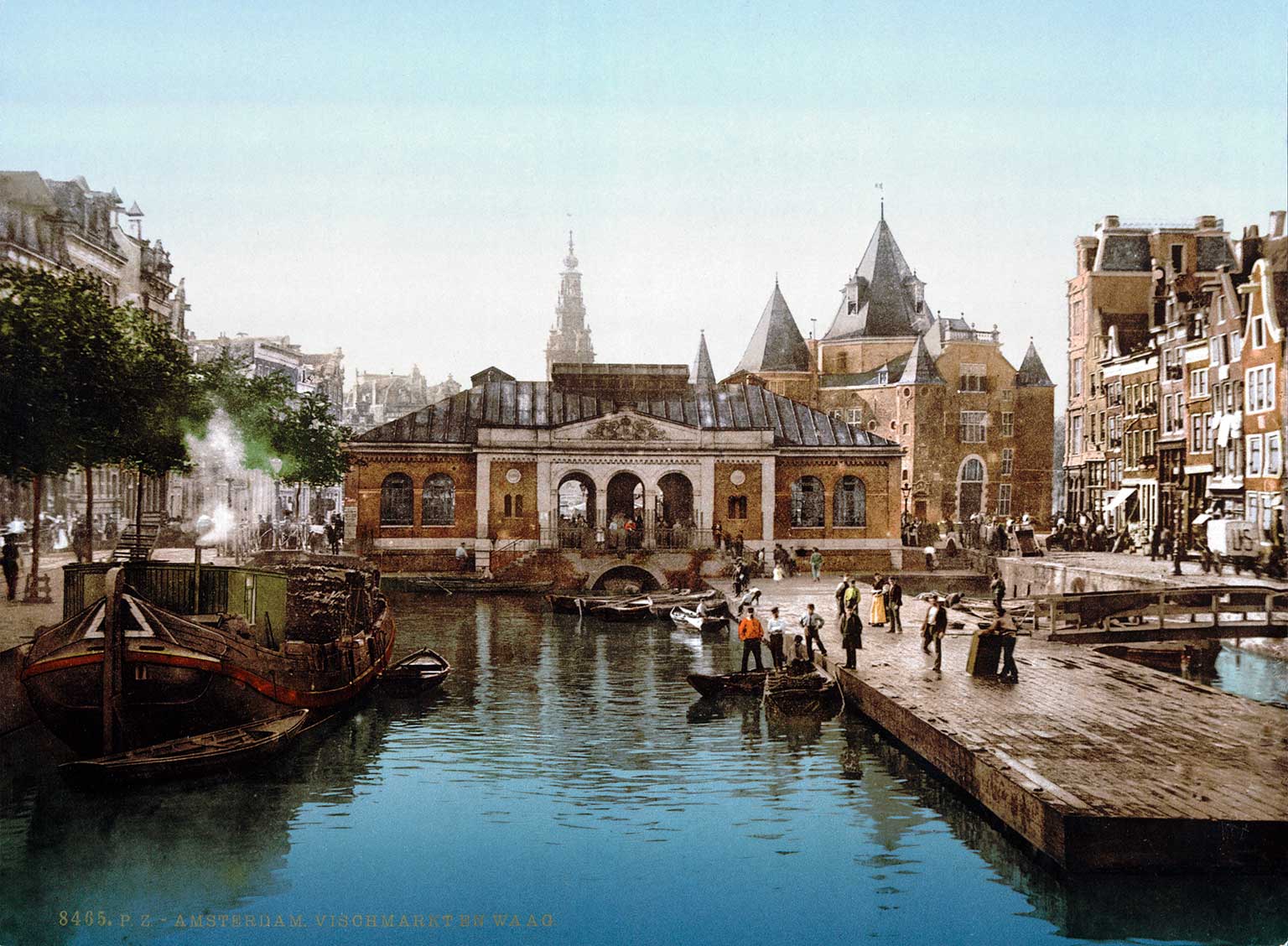 Geldersekade met Nieuwmarkt, Amsterdam, rond 1900