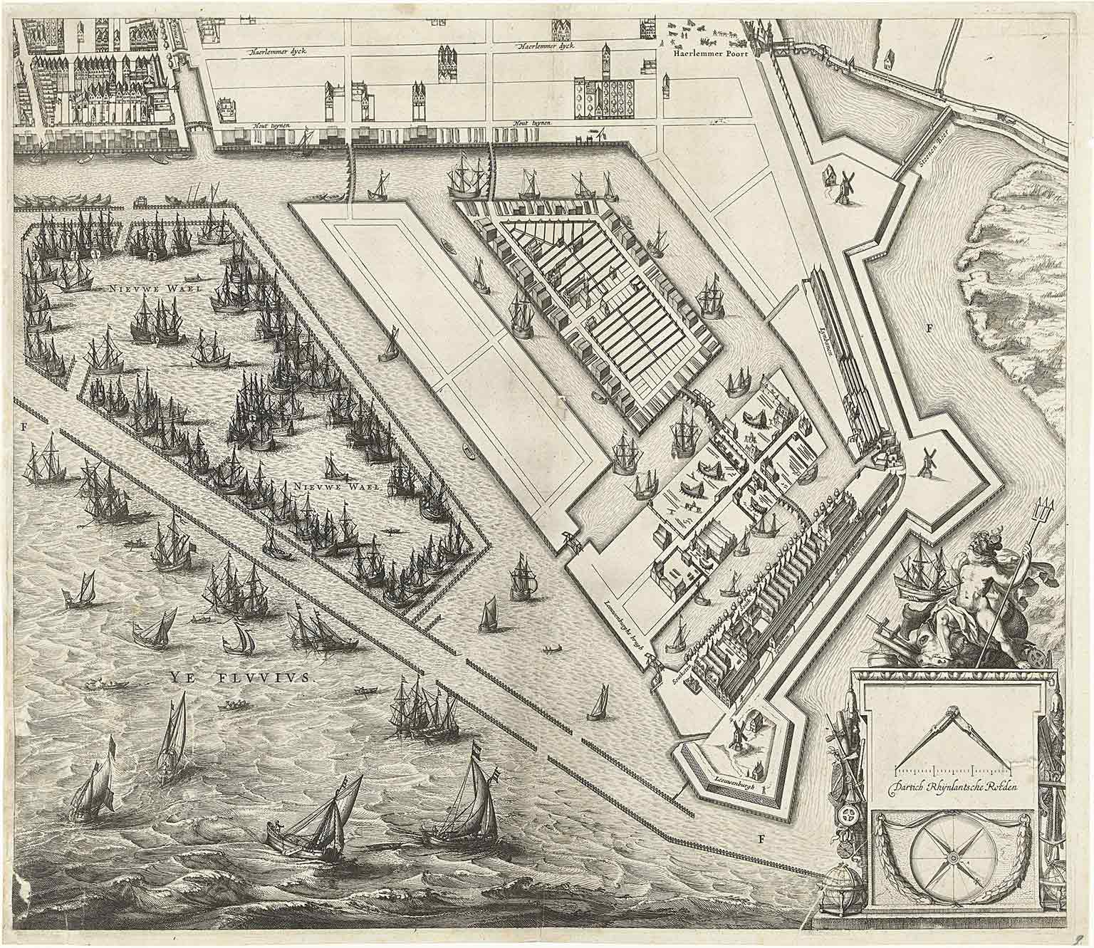 Map of the Western Islands, Amsterdam, from 1625 by Balthasar Florisz van Berckenrode