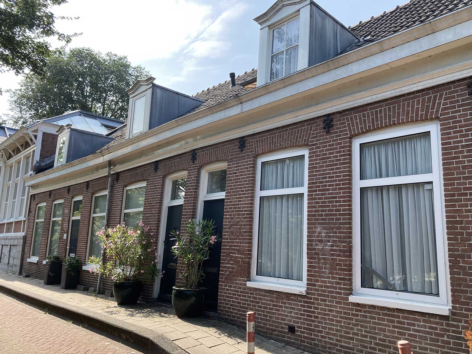 Houses from 1890 at Zandpad 2A, 2B, Amsterdam, remnant of pre-city building