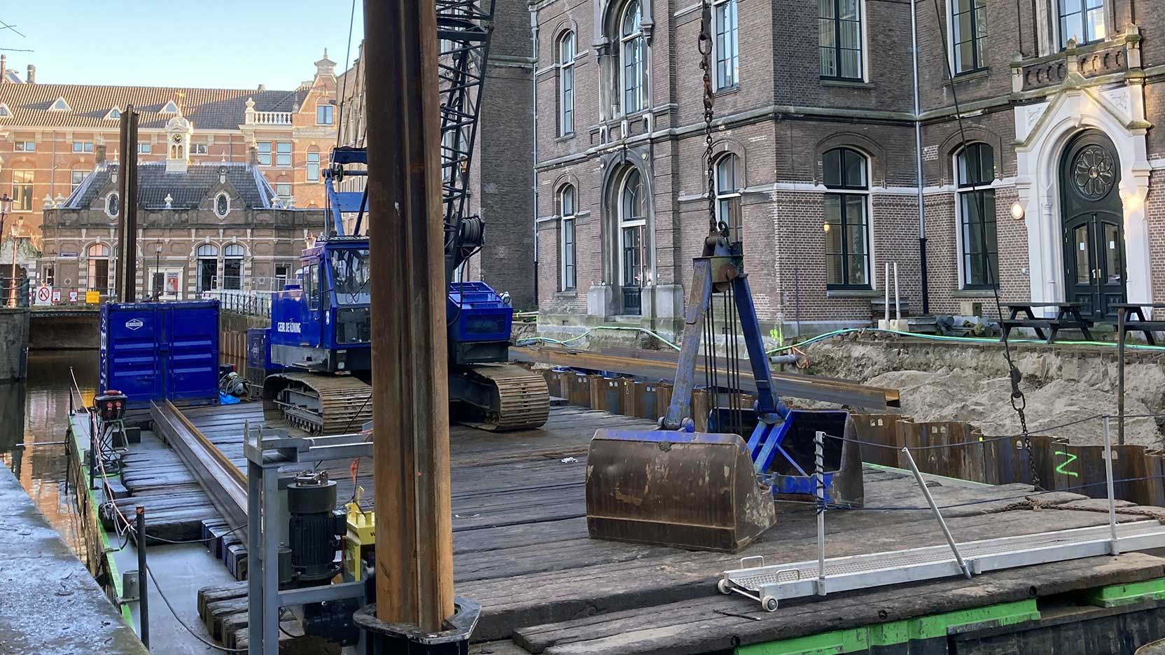Collapsed quay, Grimburgwal, Amsterdam, 2020