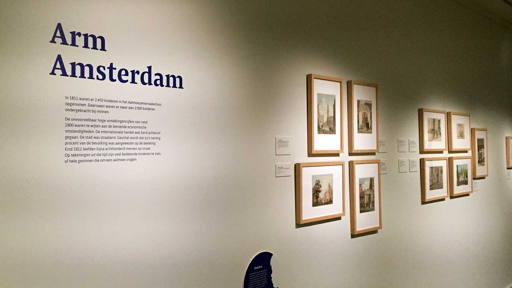Wall with pictures, Foundling Exhibition at Amsterdam City Archives
